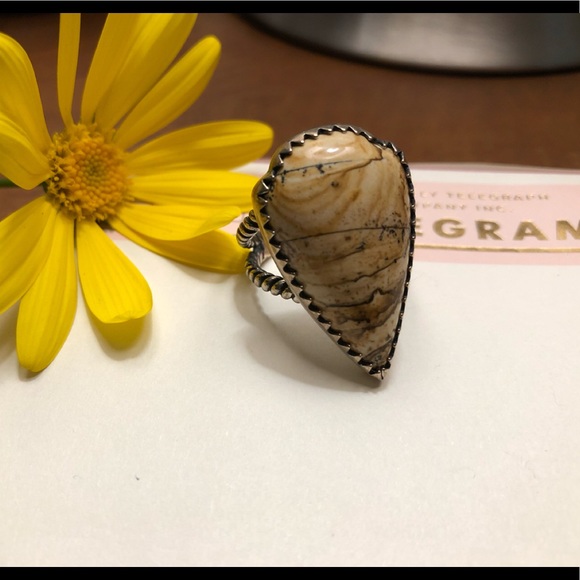 Sterling Silver South Western Jasper Ring🌻 - Picture 3 of 6